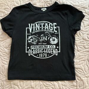 Garage Black Crew Neck Tee
